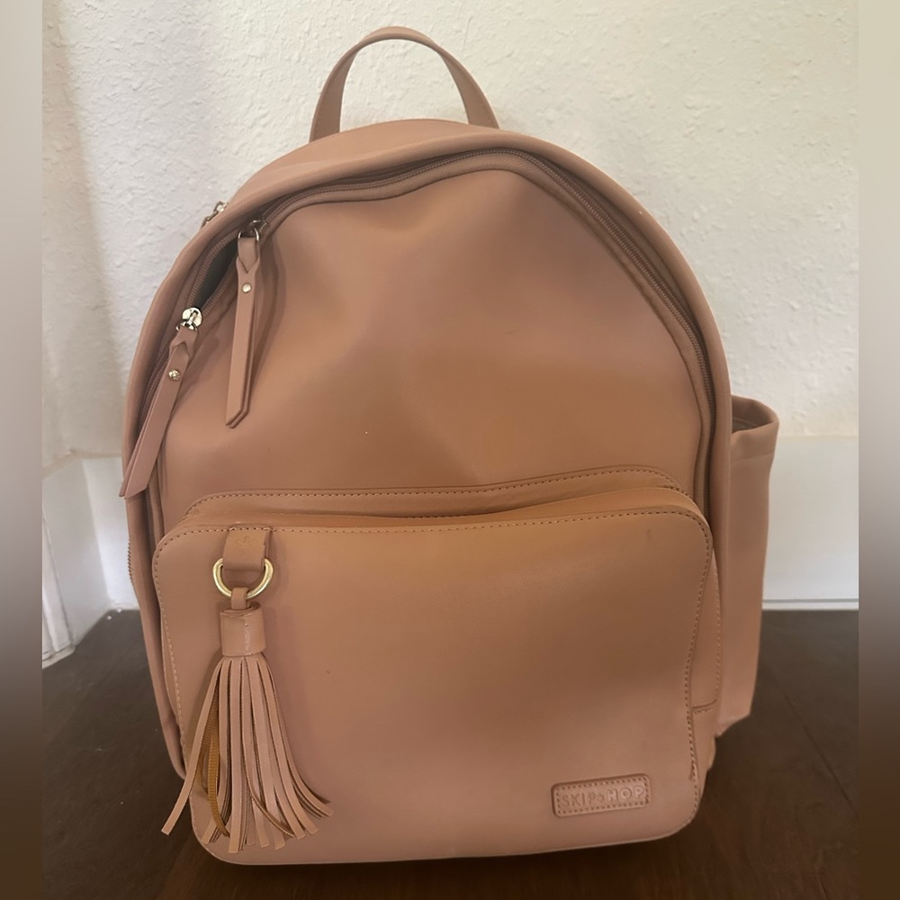 Skip Hop Greenwich Tasseled vegan leather backpack